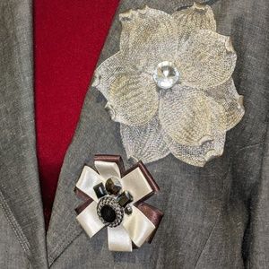 Two Blingy Magnetic Lapel Pins - Stunning!